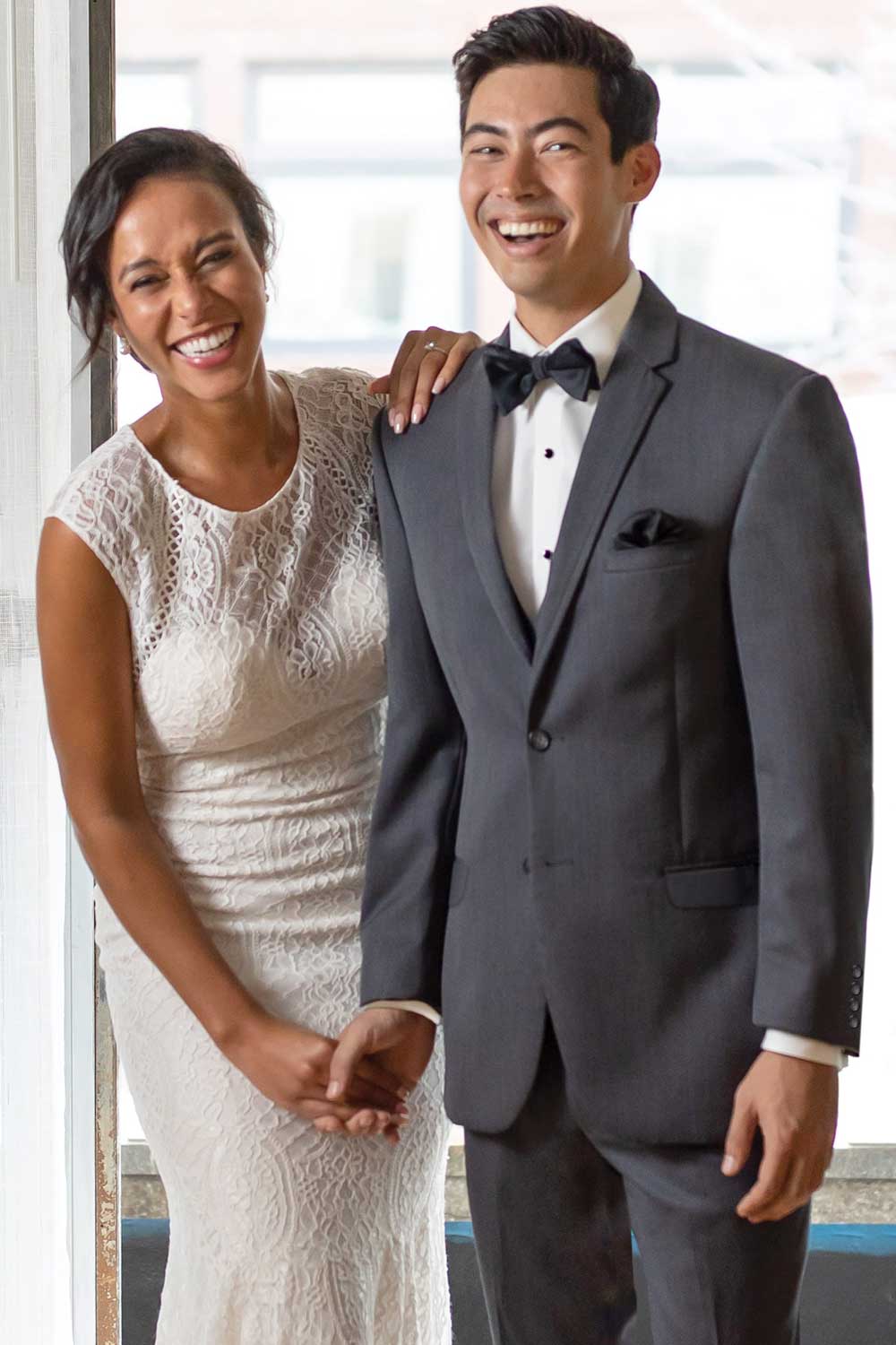 grey wedding suit