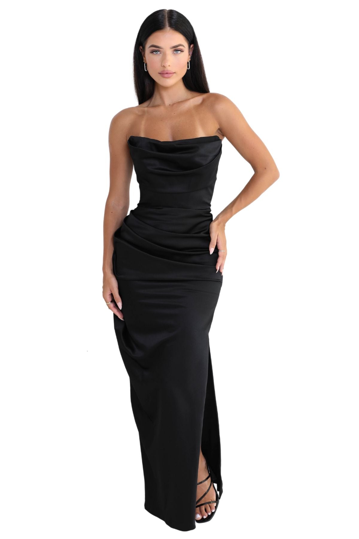 black formal maxi dress