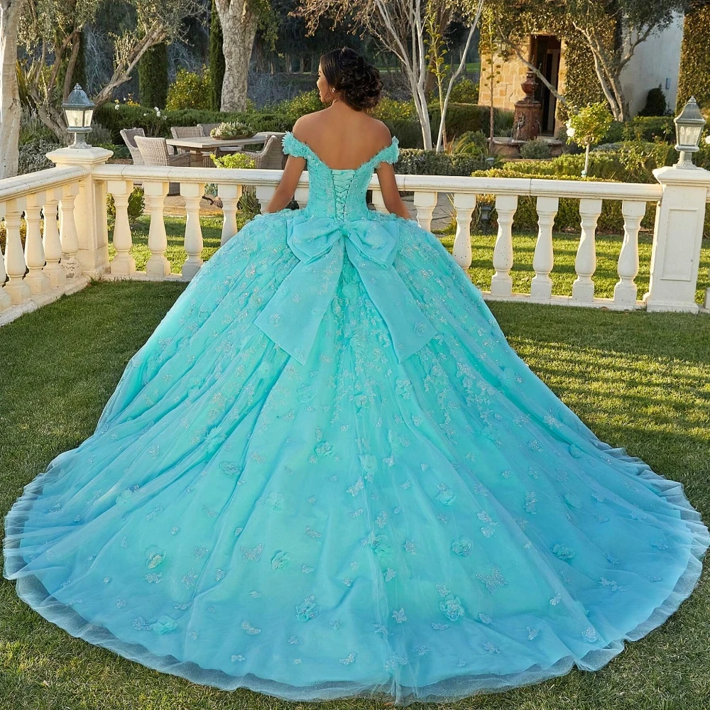 aqua prom dress