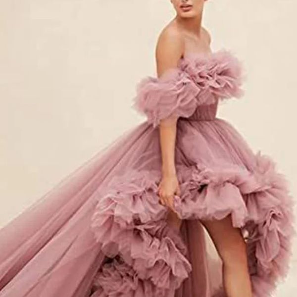 prom dress with ruffles