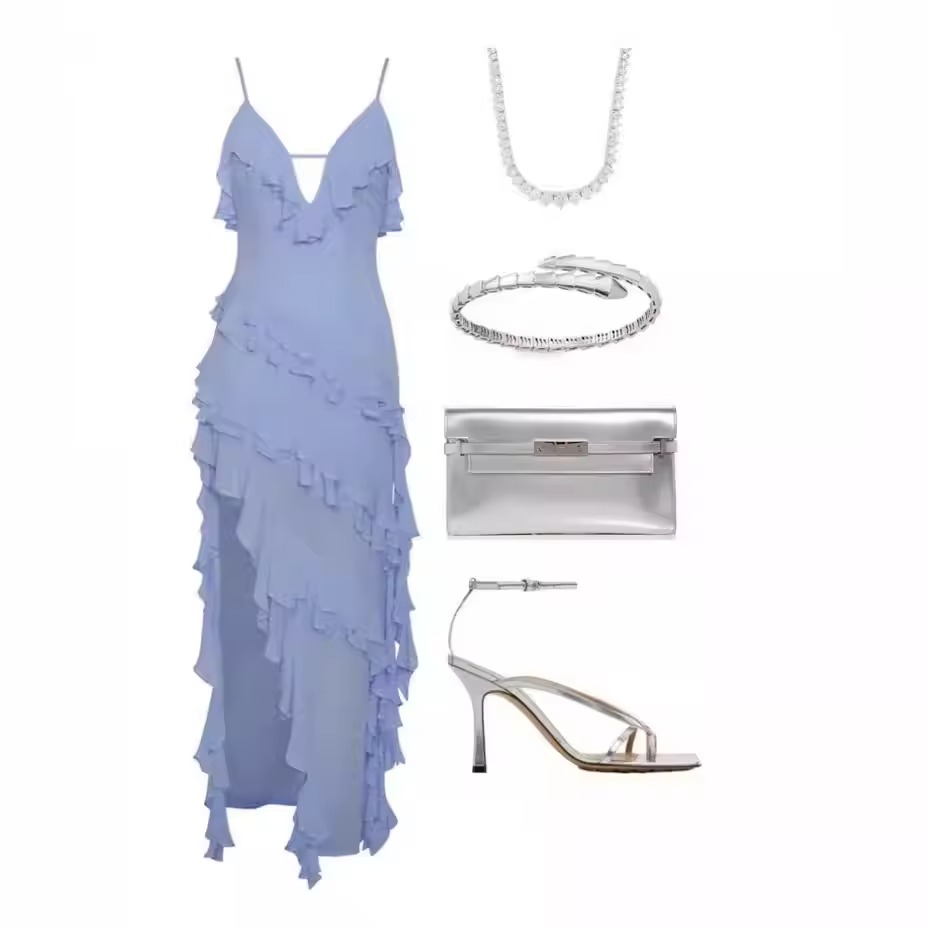 sky blue dress